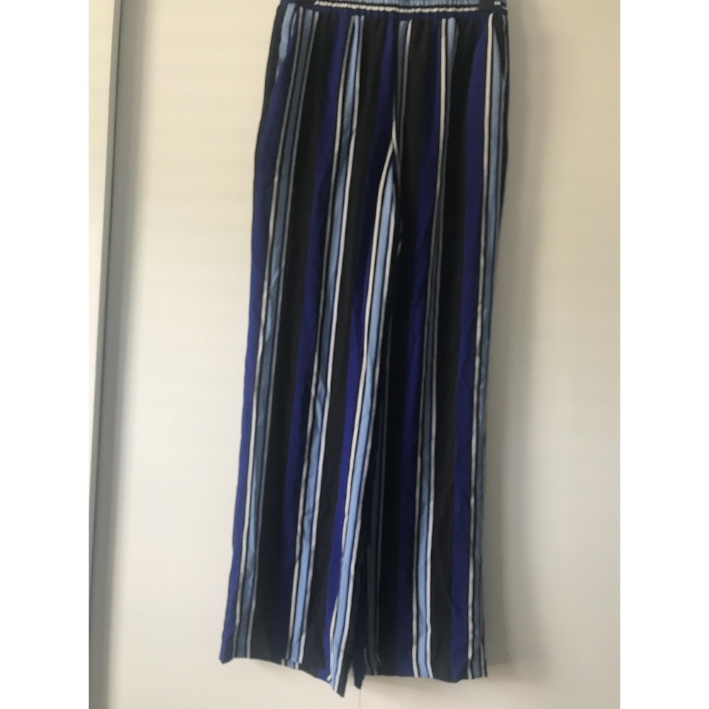Wide leg striped pants